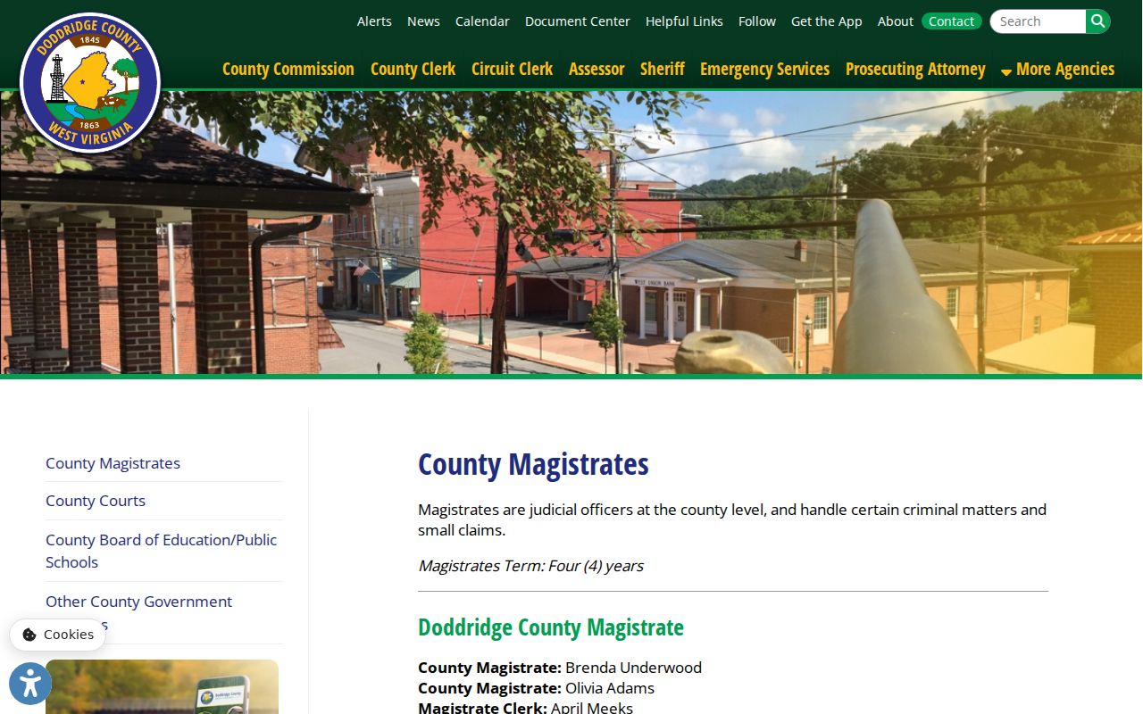 Doddridge County traffic court records Magistrate Clerk information