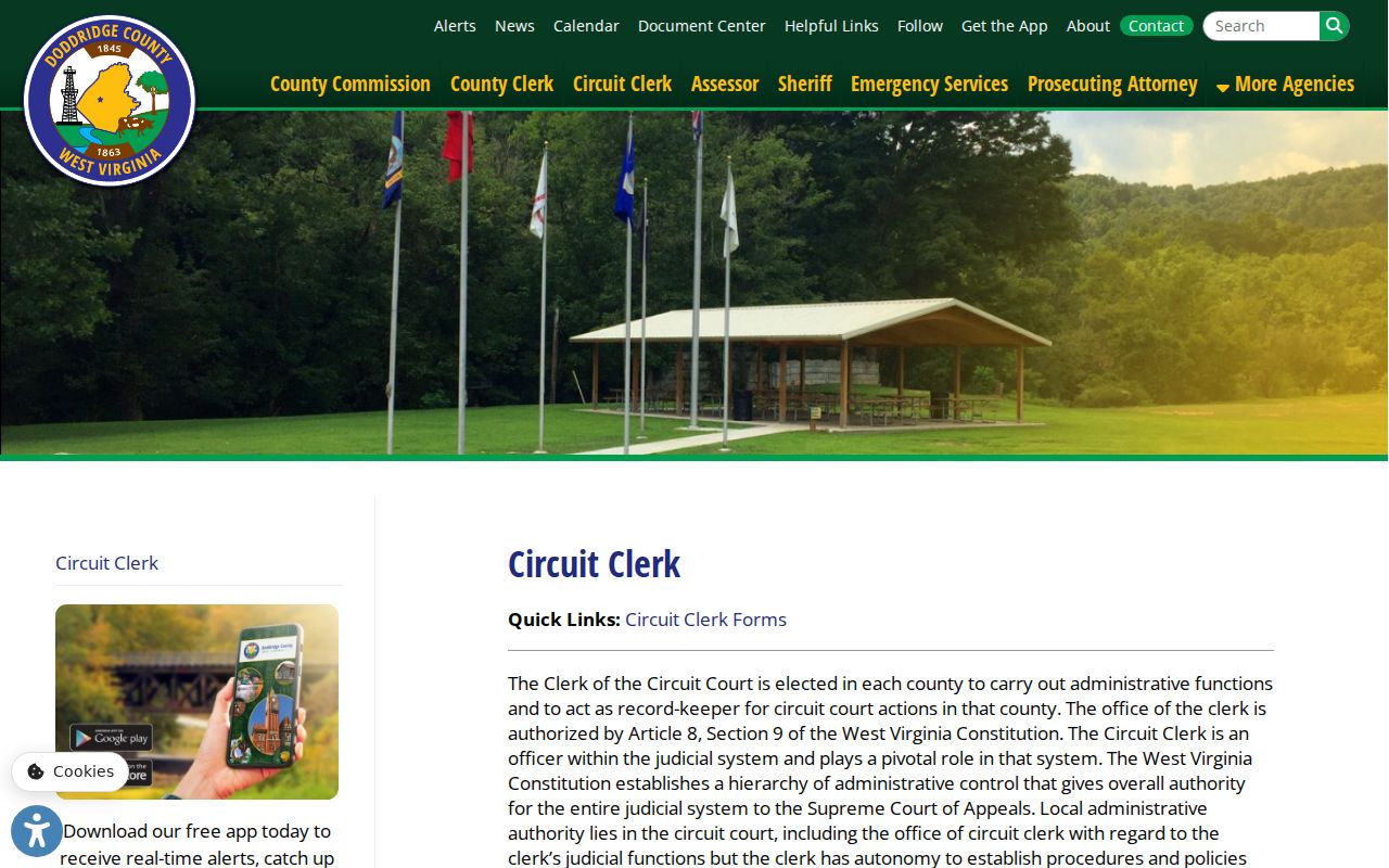 Doddridge County court records clerk page