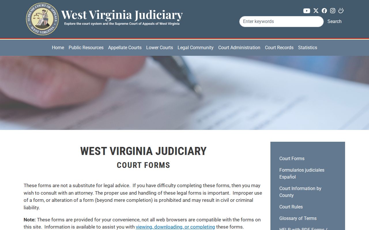 Doddridge County court records forms index