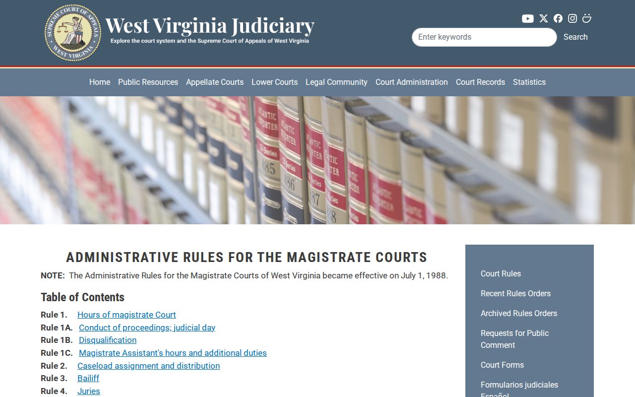 Doddridge County traffic court records Magistrate copy rules