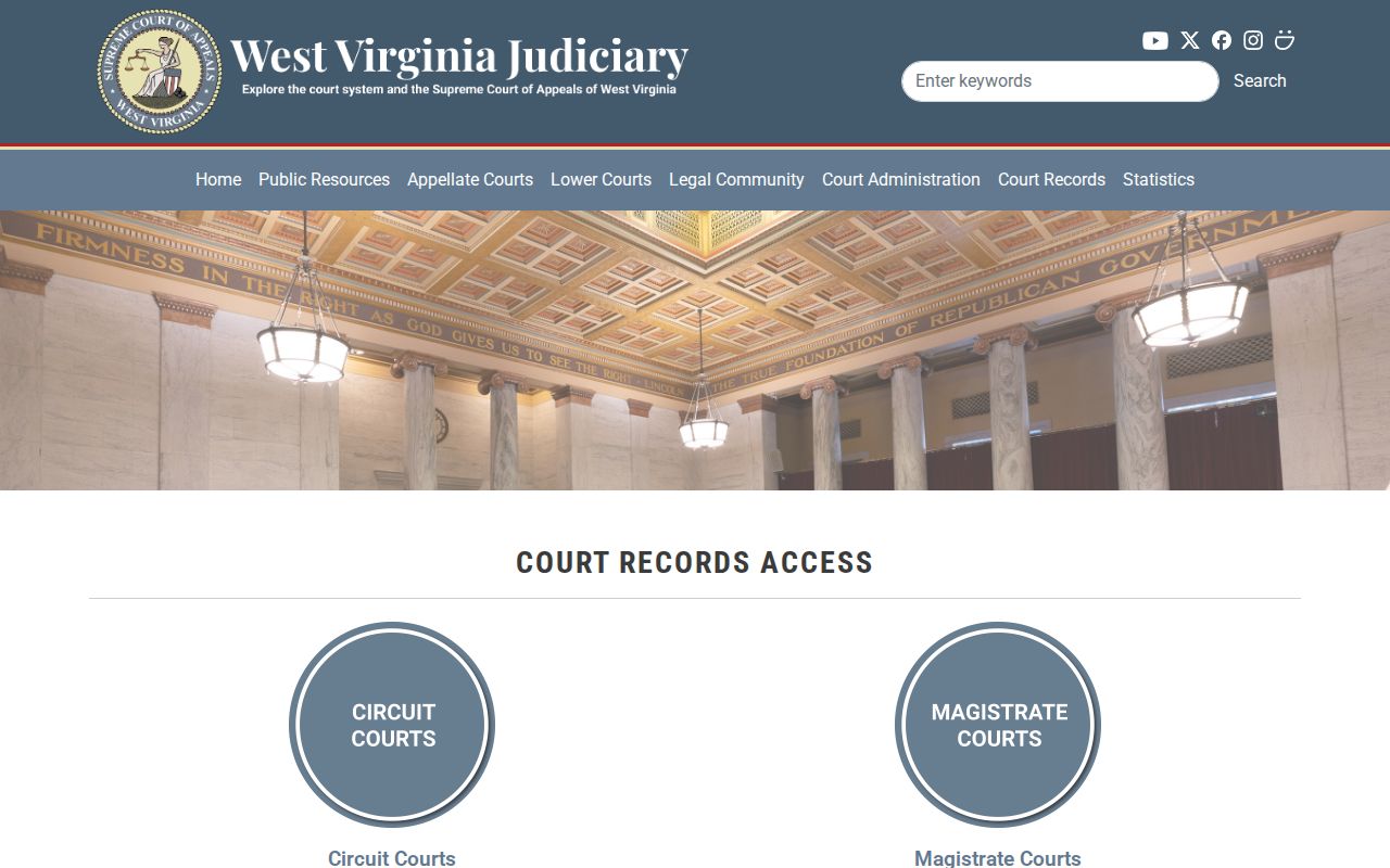 Doddridge County court docket official access page